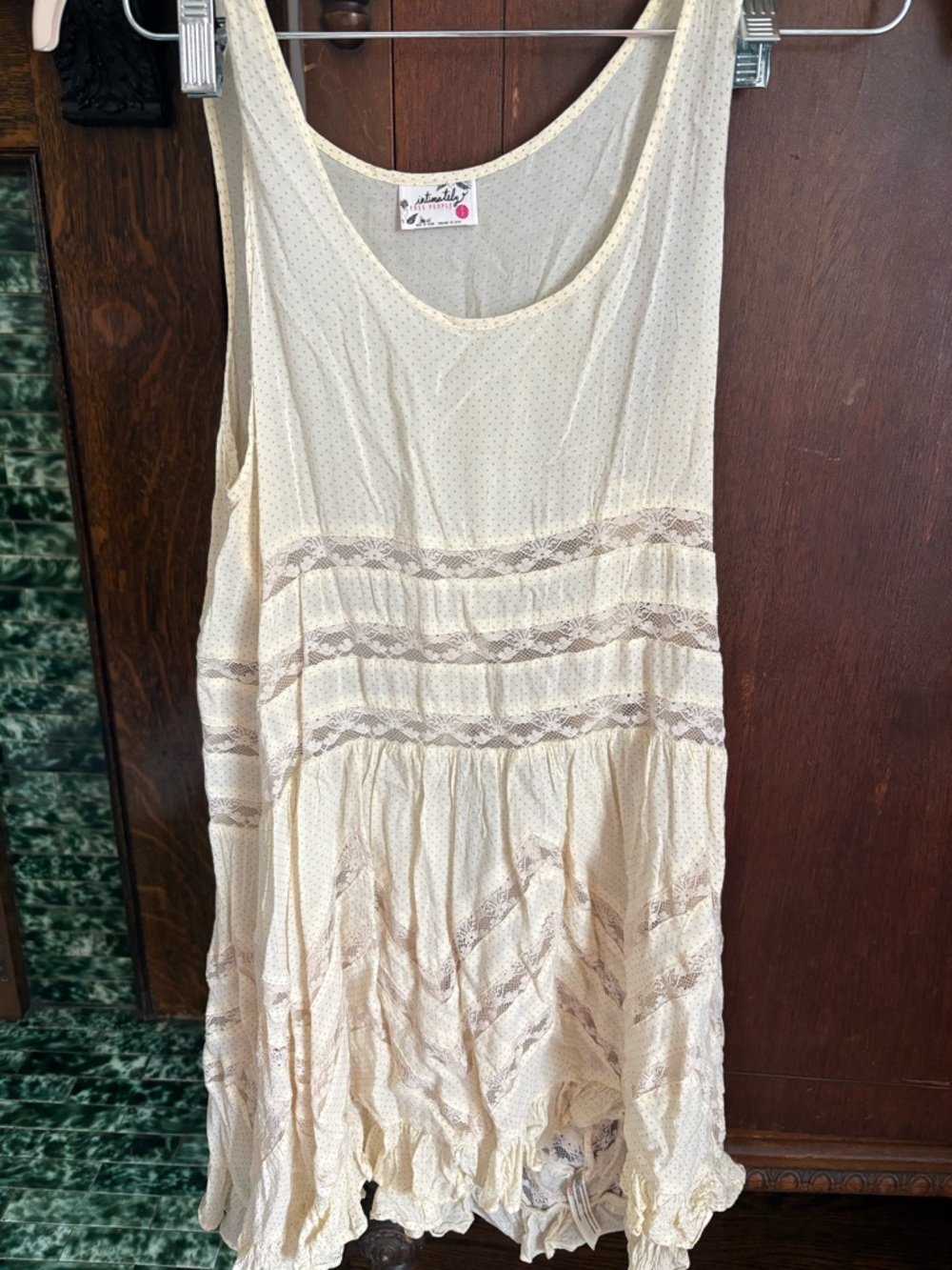 Free People Voile and Lace Trapeze Slip Mini